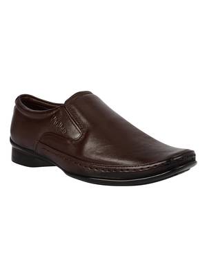 Vardhra Men's Brown Genuine Leather Slip On Formal Shoes 1