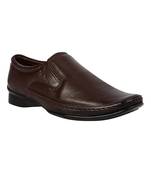 Vardhra Men's Brown Genuine Leather Slip On Formal Shoes