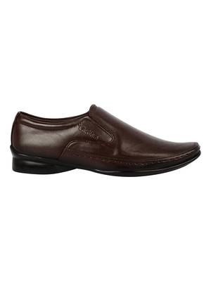 Vardhra Men's Brown Genuine Leather Slip On Formal Shoes 2