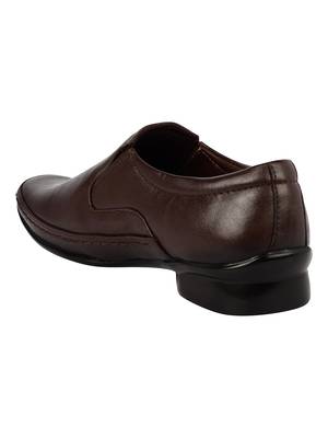 Vardhra Men's Brown Genuine Leather Slip On Formal Shoes 3