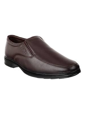 Vardhra Men's Brown Genuine Leather Slip On Formal Shoes 1