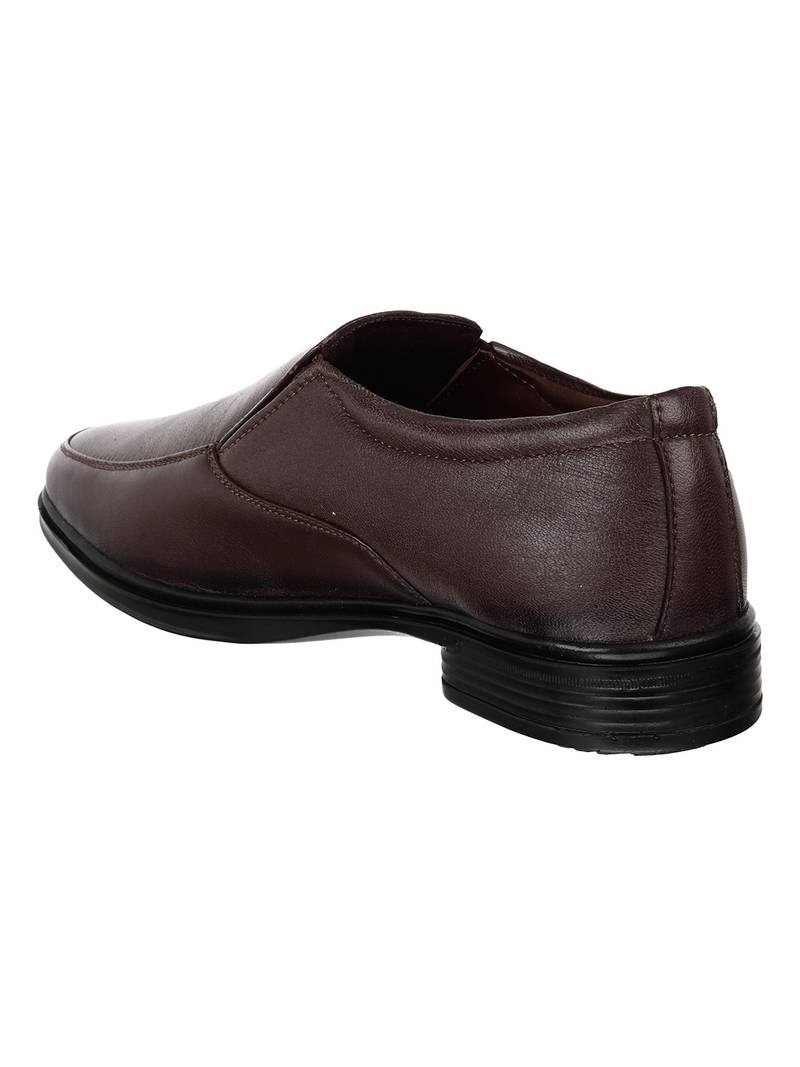Vardhra Men's Brown Genuine Leather Slip On Formal Shoes