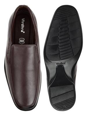 Vardhra Men's Brown Genuine Leather Slip On Formal Shoes 4