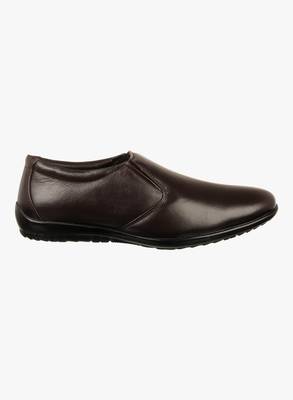 Vardhra Men's Brown Genuine Leather Slip On Formal Shoes 2