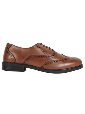 Vardhra Men's Brown Synthetic Leather Brogue Formal Shoes 3