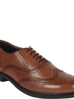 Vardhra Men's Brown Synthetic Leather Brogue Formal Shoes 5