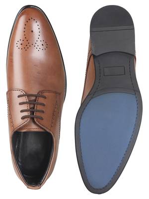 Vardhra Men's Brown Synthetic Leather Brogue Formal Shoes 4