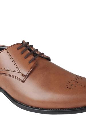 Vardhra Men's Brown Synthetic Leather Brogue Formal Shoes 5