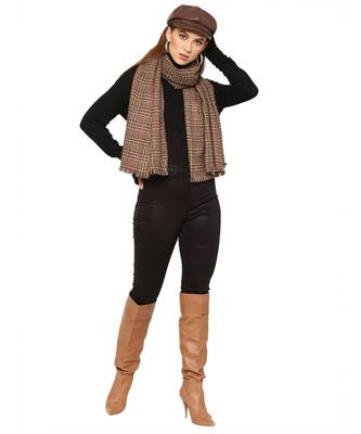 Checked / Plaid Cashmere Scarf 1
