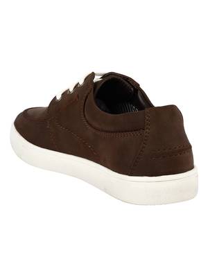 Vardhra Men's Brown Synthetic Leather Casual Sneaker Casual Shoes 3