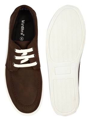 Vardhra Men's Brown Synthetic Leather Casual Sneaker Casual Shoes 4