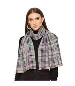 Checked / Plaid Blue & Grey Cashmere Scarf