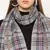 CHECKED / PLAID BLUE & GREY CASHMERE SCARF