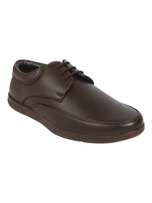 Vardhra Men's Brown Synthetic Leather Derby Formal Shoes 1