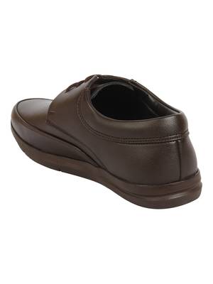 Vardhra Men's Brown Synthetic Leather Derby Formal Shoes 2