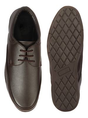 Vardhra Men's Brown Synthetic Leather Derby Formal Shoes 4