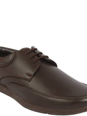 Vardhra Men's Brown Synthetic Leather Derby Formal Shoes 5