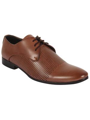 Vardhra Men's Brown Synthetic Leather Derby Formal Shoes 1