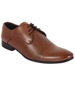 Vardhra Men's Brown Synthetic Leather Derby Formal Shoes