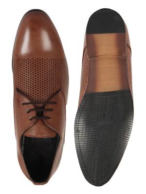Vardhra Men's Brown Synthetic Leather Derby Formal Shoes 4