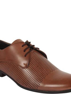 Vardhra Men's Brown Synthetic Leather Derby Formal Shoes 5