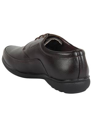 Vardhra Men's Brown Synthetic Leather Derby Formal Shoes 2
