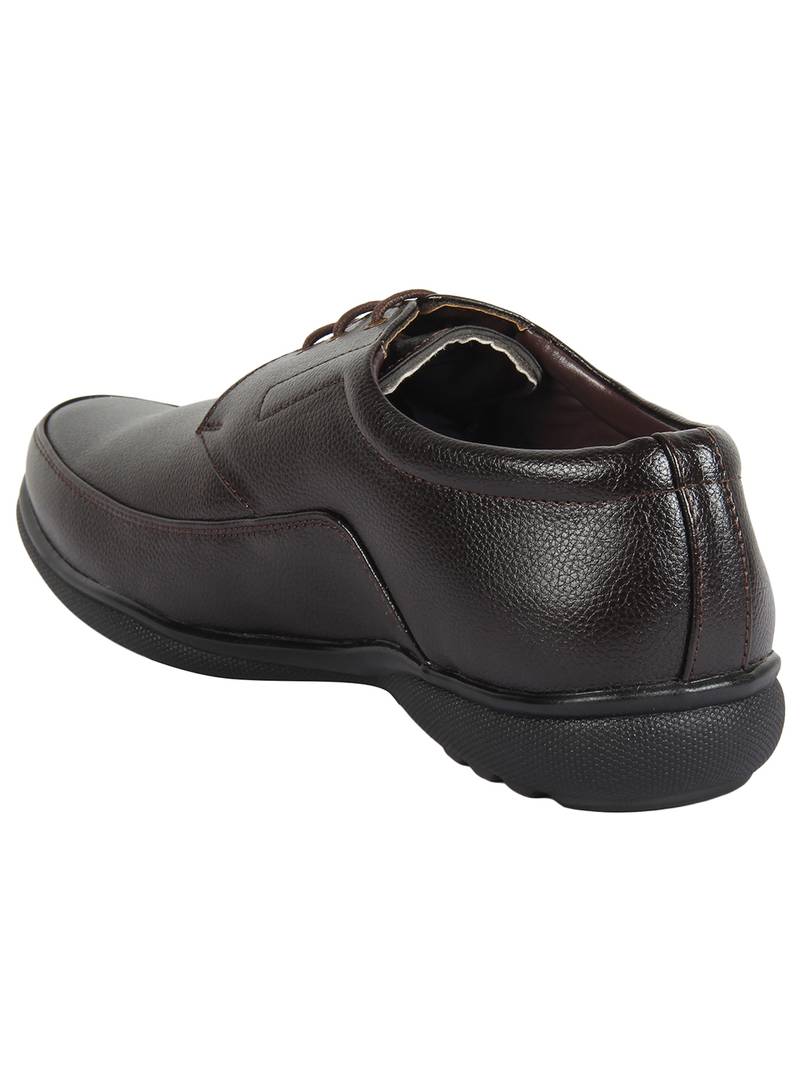 Vardhra Men's Brown Synthetic Leather Derby Formal Shoes