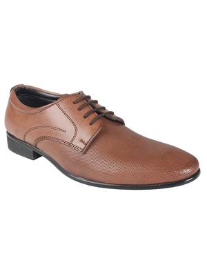 Vardhra Men's Brown Synthetic Leather Derby Formal Shoes 1