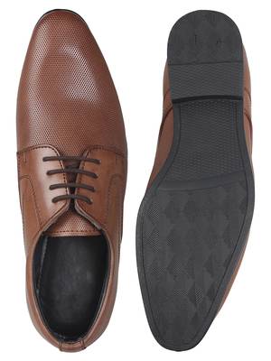Vardhra Men's Brown Synthetic Leather Derby Formal Shoes 4