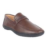 Vardhra Men's Brown Synthetic Leather Outdoor Casual Loafer