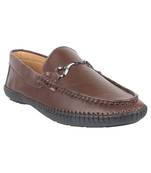 Vardhra Men's Brown Synthetic Leather Outdoor Casual Loafer