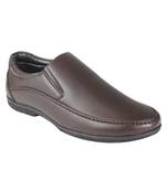 Vardhra Men's Brown Synthetic Leather Party Slip On Formal Shoes