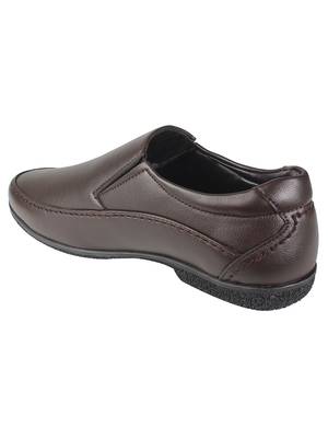 Vardhra Men's Brown Synthetic Leather Party Slip On Formal Shoes 2