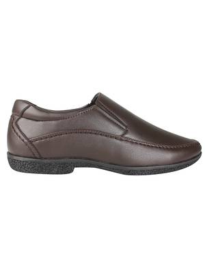 Vardhra Men's Brown Synthetic Leather Party Slip On Formal Shoes 3