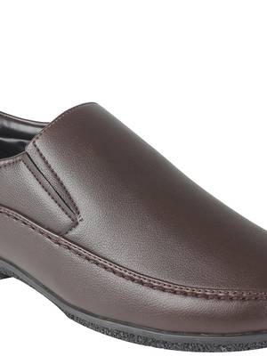 Vardhra Men's Brown Synthetic Leather Party Slip On Formal Shoes 5