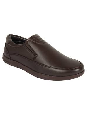 Vardhra Men's Brown Synthetic Leather Slip On Formal Shoes 1