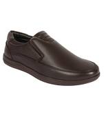 Vardhra Men's Brown Synthetic Leather Slip On Formal Shoes