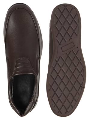 Vardhra Men's Brown Synthetic Leather Slip On Formal Shoes 4