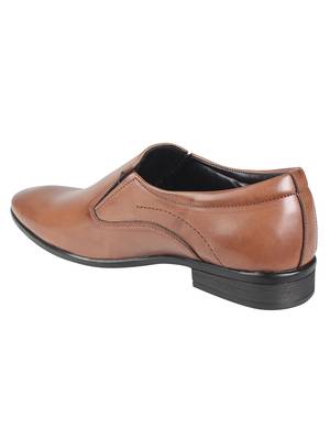 Vardhra Men's Brown Synthetic Leather Slip On Formal Shoes 3