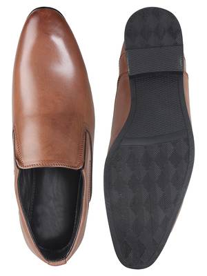Vardhra Men's Brown Synthetic Leather Slip On Formal Shoes 4