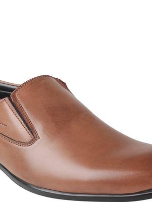 Vardhra Men's Brown Synthetic Leather Slip On Formal Shoes 5