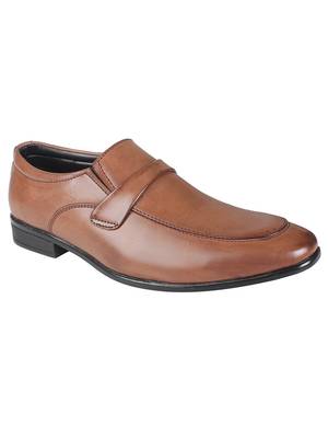 Vardhra Men's Brown Synthetic Leather Slip On Formal Shoes 1