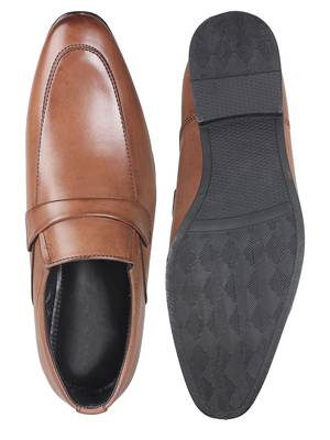 Vardhra Men's Brown Synthetic Leather Slip On Formal Shoes 4