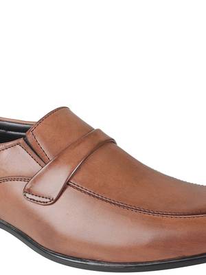 Vardhra Men's Brown Synthetic Leather Slip On Formal Shoes 5