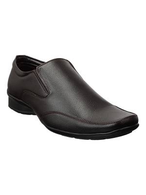 Vardhra Men's Brown Synthetic Leather Slip On Formal Shoes 1