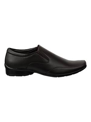 Vardhra Men's Brown Synthetic Leather Slip On Formal Shoes 2