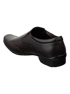 Vardhra Men's Brown Synthetic Leather Slip On Formal Shoes 3