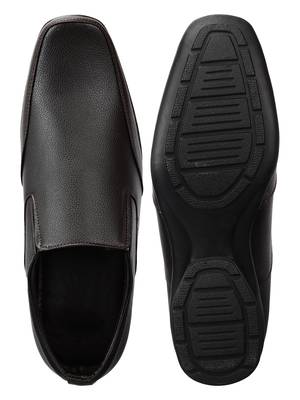 Vardhra Men's Brown Synthetic Leather Slip On Formal Shoes 4