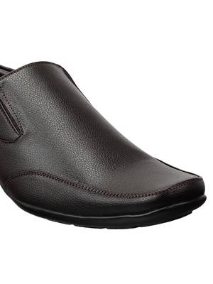 Vardhra Men's Brown Synthetic Leather Slip On Formal Shoes 5
