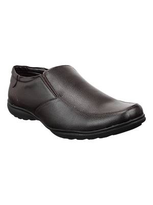 Vardhra Men's Brown Synthetic Leather Slip On Formal Shoes 1